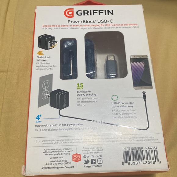 Griffin PowerBlock USB-C Wall Charger - Open Box - $15 obo - Picture 2 of 4